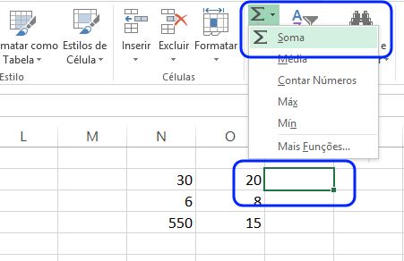 Função Soma do Excel
