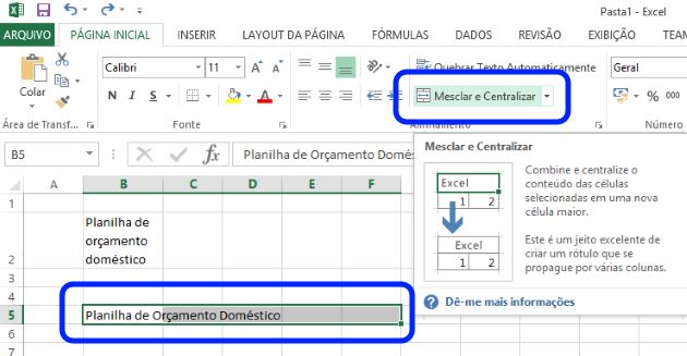 Mesclar e centralizar