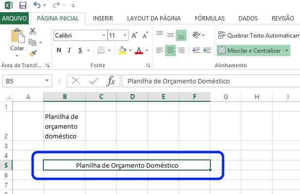 Excel - Mesclar e centralizar