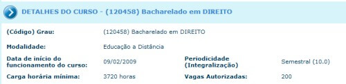 Curso de direito a distância