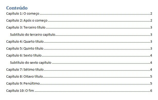Sumário final