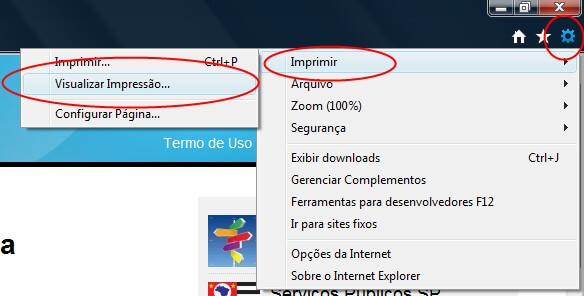Configurar cabeçalho e rodapé na impressão do Internet Explorer