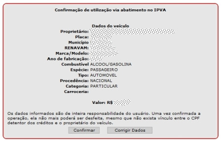 Nota Fiscal Paulista - Créditos no IPVA