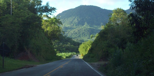 Estrada a caminho de ilha comprida