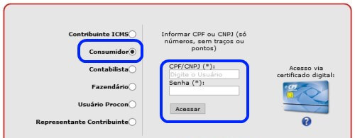 tela de login nota paulista