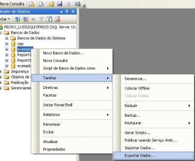 Exportar dados no SQL Server 2008 – Migração de dados