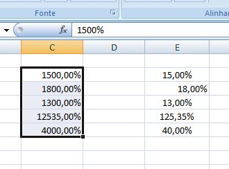 Porcentagem no Excel