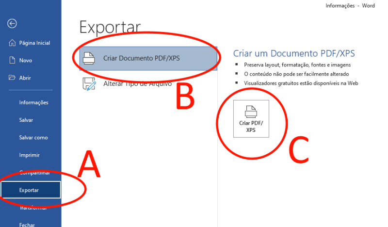 Exportar Word para PDF
